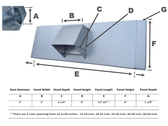 Window Dryer Vent Spec Sheet Image
