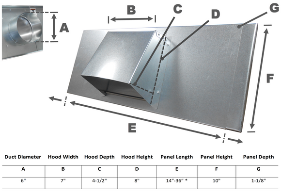6 inch window vent dimensions spec image