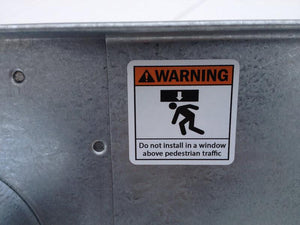 6 Inch Window Vent Warning Label