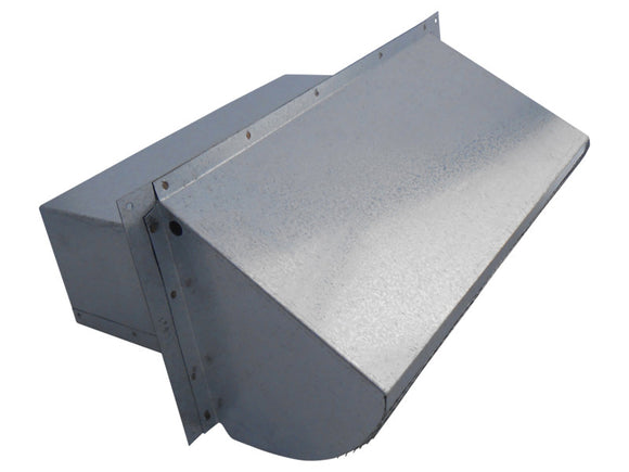 Rectangular Wall Vent Galvanized Front Side View