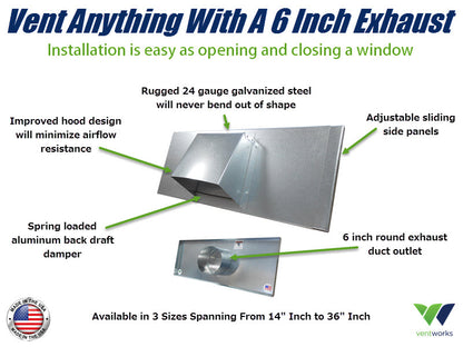 6 Inch Window Vent Product Explainer Infographic by Vent Works