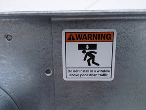 Air Intake Window Vent Warning Label