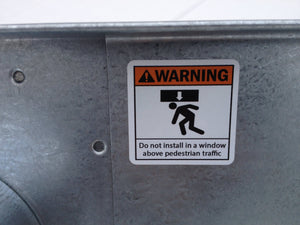 Window Dryer Vent Warning Label